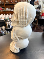 Three Wise Skulls Skeleton Statue