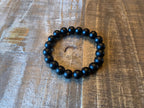 Matte Natural Black Onyx Gemstone Bracelet for Protection and Self-Control