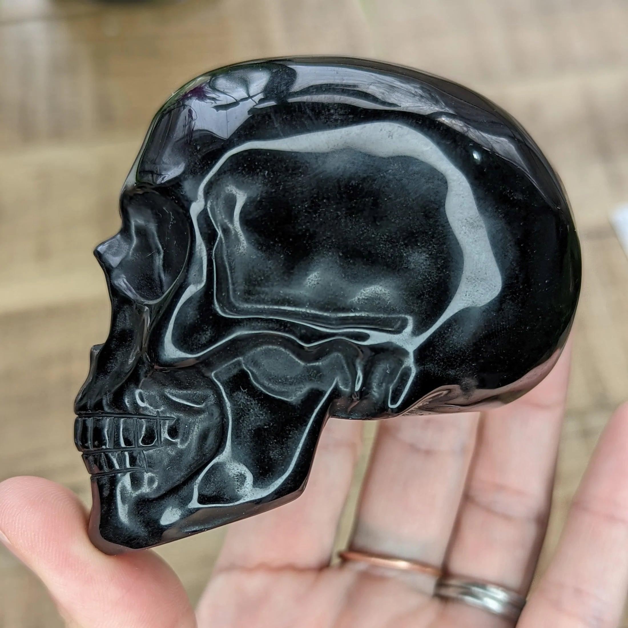Human Skull - Obsidian
