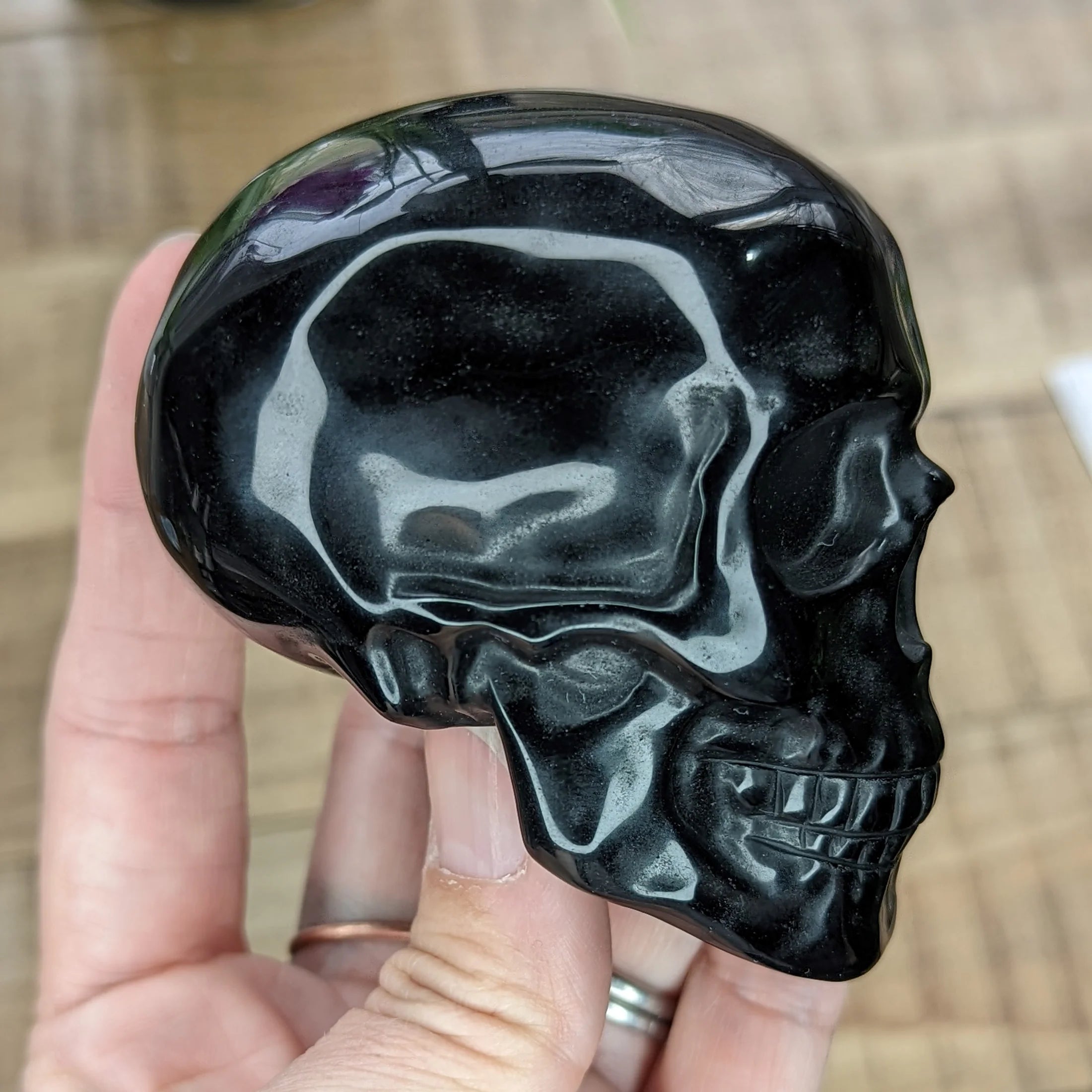 Human Skull - Obsidian