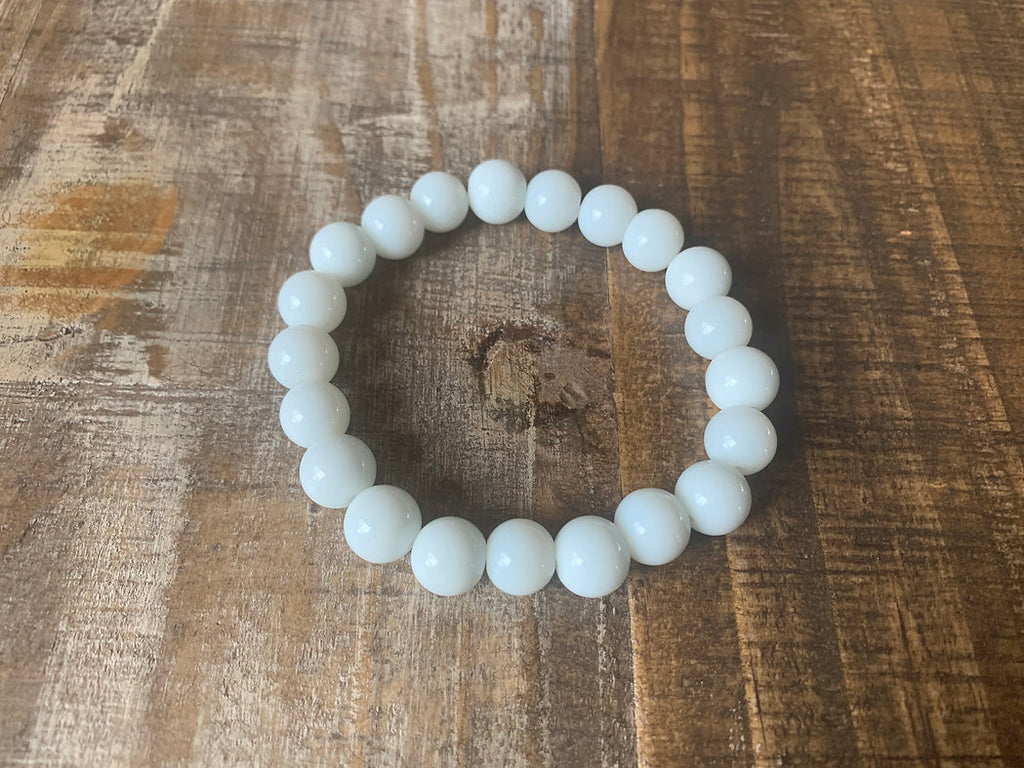 White Onyx Gemstone Bracelet for Calmness and Patience