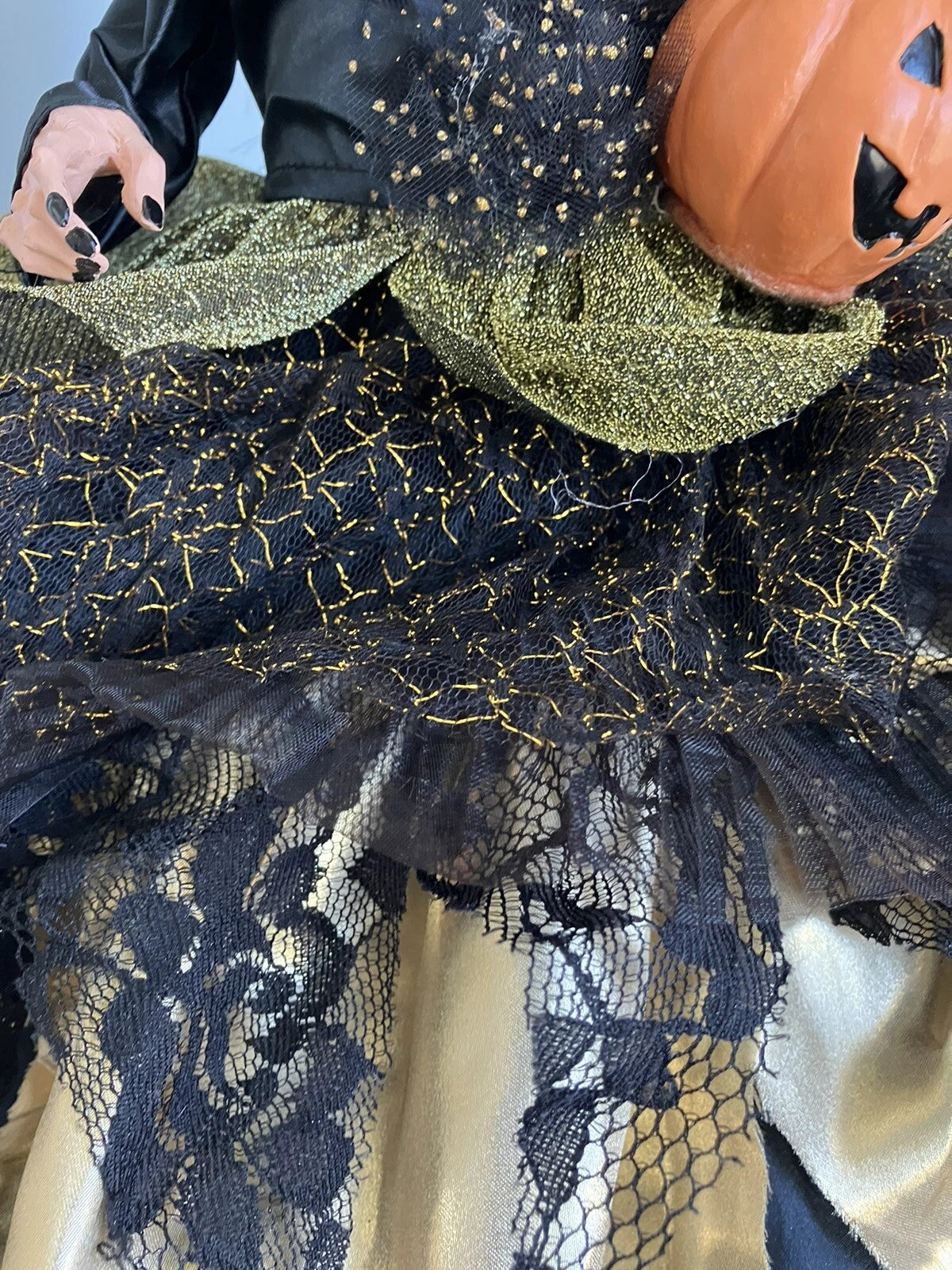 HALLOWEEN WITCH DOLL W/Pumpkin SHELF SITTER-24"