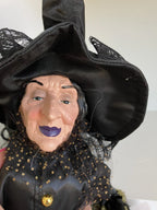HALLOWEEN WITCH DOLL W/Pumpkin SHELF SITTER-24"