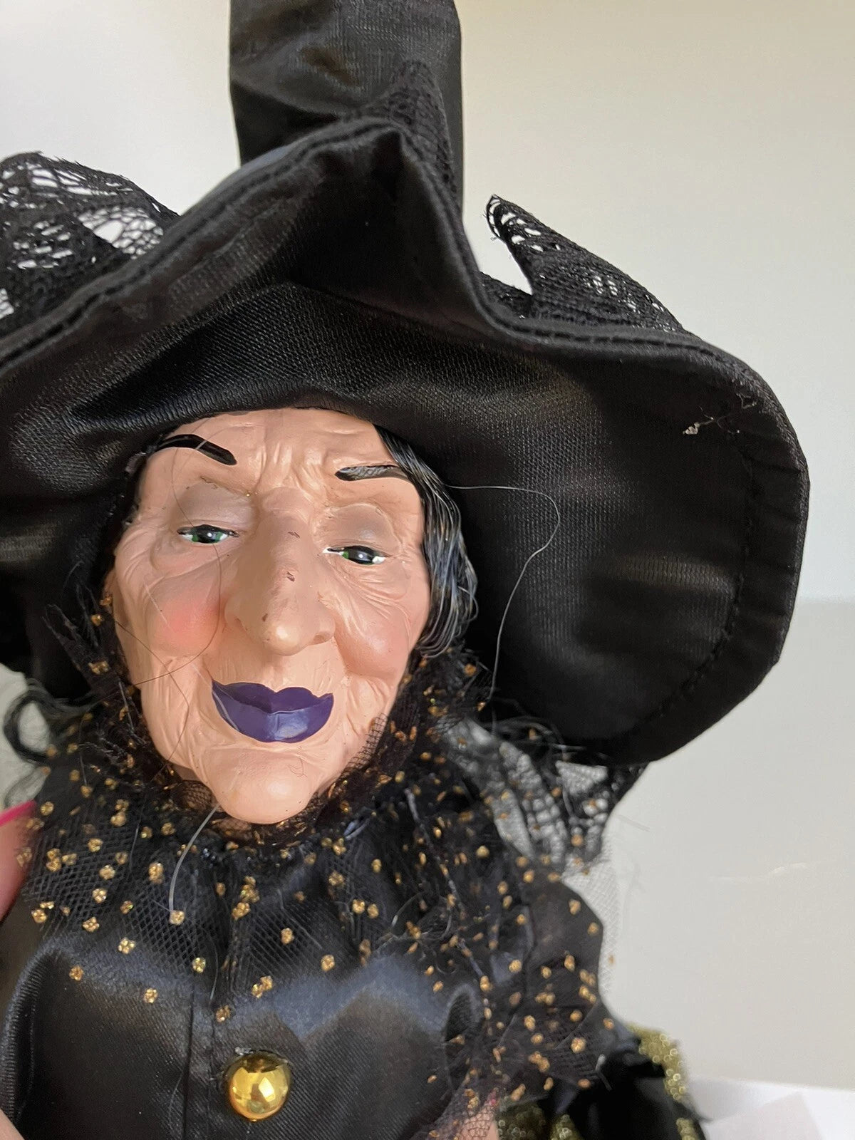 HALLOWEEN WITCH DOLL W/Pumpkin SHELF SITTER-24"